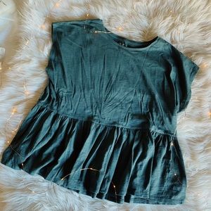 Loft teal peplum relaxed tee